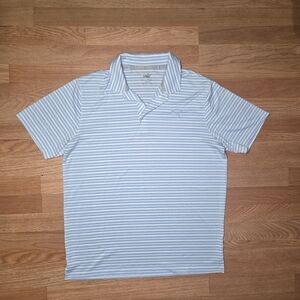 Men's Blue Striped Polo Shirt